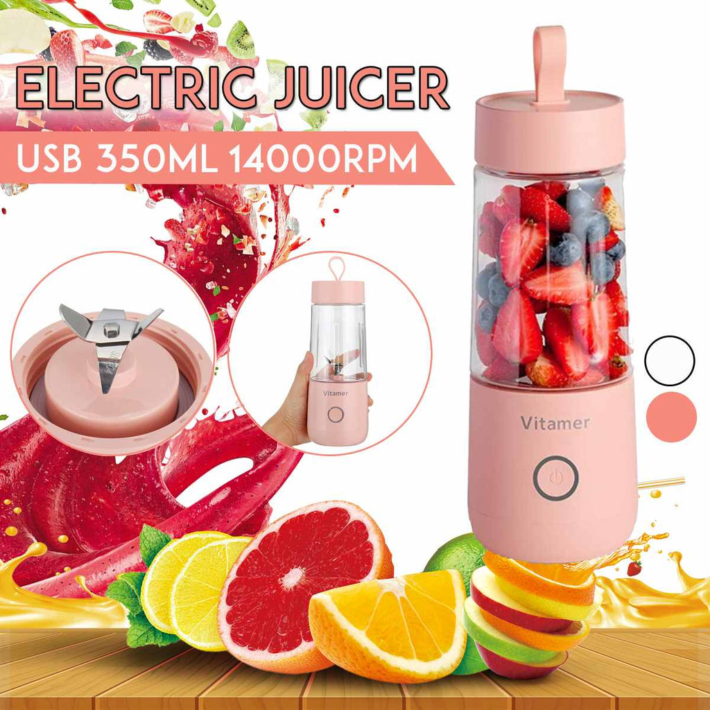 350 Portable Blender Juicer Electric USB Rechargeable Mixer Smoothie Slushy Cup Juice Blender Bottle USB Charging Kitchen Gadgets